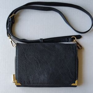 Urban Expressions Black Crossbody Bag with Gold Accents